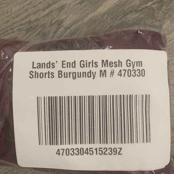 NWT‎ LANDS' END GIRLS MESH GYM SHORTS BURGUNDY MEDIUM - Picture 5 of 6